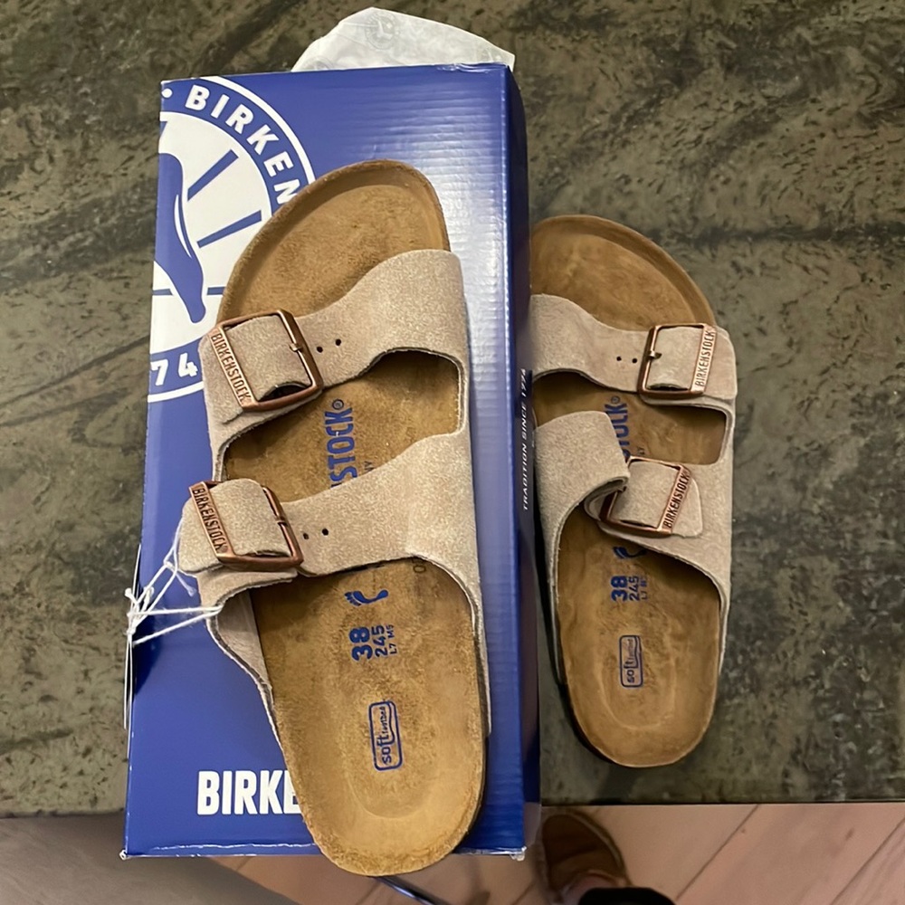 Birkenstock Arizona narrow fit size 38 in Taupe